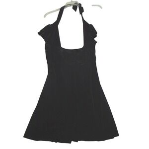 Urban Outfitters Women's Smocked Black Velvet Dress‎ Mini Size XL Whimsigoth